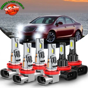 For Buick Verano 2012-2017 Combo 6X LED Headlight High/Low+Fog Lights Bulbs Kits - Picture 1 of 15