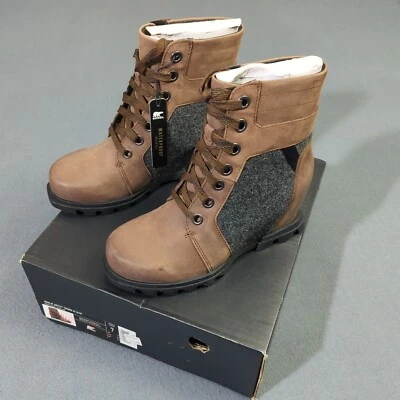 Sorel Booties Women's 7 Tabacco Black Joan of Arctic Wedge III Lexie NWT - Image 1 of 4
