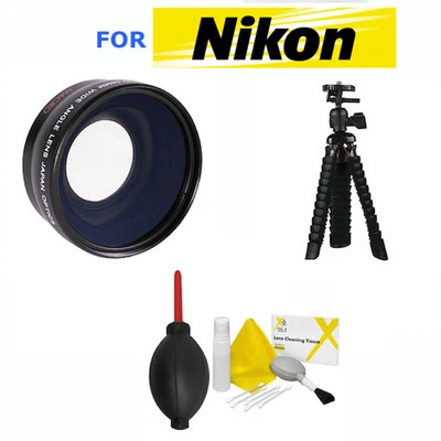52mm WIDE ANGLE LENS + TRIPOD + GIFTS FOR NIKON D3000 D3100 D3200 D3300 D5000 - Image 1 of 4