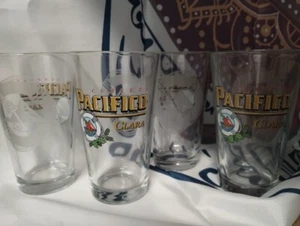 Set of 4 Cerveza Pacifico Clara Beer Pint Glasses Mexico Boat Anchor ⚓👌👌👌 - Picture 1 of 5
