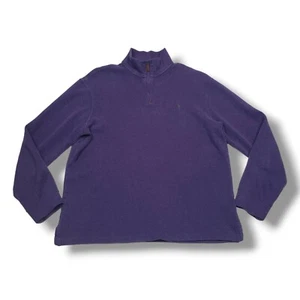 Suéter Polo Ralph Lauren Cuarto Cremallera Para Hombre Grande Púrpura Cuello Simulado - Imagen 1 de 8