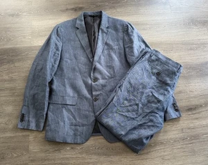 Banana Republic Anzug 100% Leinen Herren 44R Sakko Slim Fit 36x32 Hose BLAU 🔥 - Bild 1 von 12