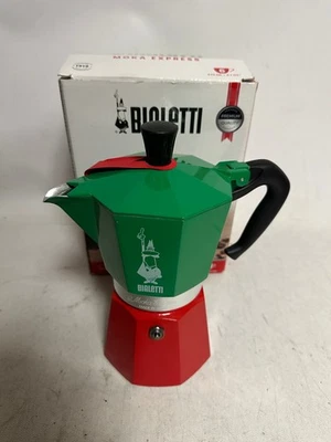 Bialetti - Moka Express Italia Collection Moka Pot - 6 xícaras - Verde, prata, vermelho - Imagem 1 de 4
