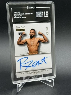 ROB FONT 2024 W/C MATTE H/B #BCA-RF AUTOGRAPH Blue Ink  TAG 10 GEM MINT - Image 1 of 2
