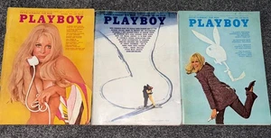 3 VINTAGE 1969 PLAYBOY MAGAZINES MARCH, OCTOBER, NOVEMBER - Picture 1 of 4