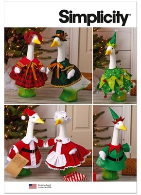 Simplicity Porch Lawn Geese Clothes Pattern 23 in Christmas Santa Tree Carolers - Image 1 of 2