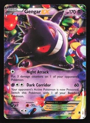 Gengar EX 34/119 XY - Phantom Forces Ultra Rare Pokemon Card - Image 1 of 2