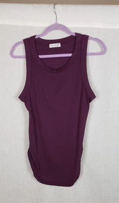 Camiseta sin mangas Michael Stars para mujer M púrpura sin mangas acanalada elástica acanalada informal Foto 1 de 4