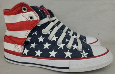 Converse All Stars Bandera Americana Gancho y Lazo Junior Talla 4 Top Alto 622366F Foto 1 de 4