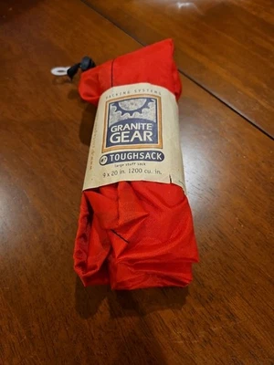 Vintage Granite Gear #7 Toughsack Large Stuff Sack 9x20 1200 Cu In Red W/ Tags - Image 1 of 4