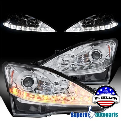 For 2006-2010 Lexus IS250 IS350 LED Strip Projector Headlights Lamps Left+Right - Imagem 1 de 4