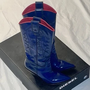 Diesel Women Twilight/Midnight Blue Western Boots Size 36 / Us 6 With Box - Good - Picture 1 of 20