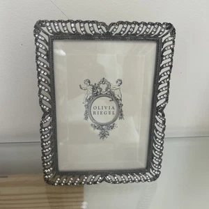 Olivia Riegel BRONZE PALMER 5" x 7" PICTURE FRAME w/RHINESTONES - Picture 1 of 5