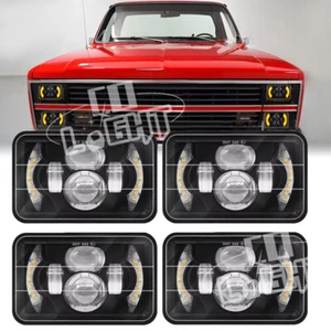 NEW For Chevy C10 Pickup Truck 1980-1986 4PCS 4x6" LED Headlights Hi-Lo Beam DRL - Picture 1 of 15