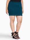 Torrid Lace Tonal Slip Underlay Mini Skirt Teal Plus Size 00 M L 10 C96913
