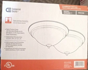 Commercial Electric Flushmount Twin Pack Lighting - Picture 1 of 2