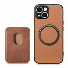 For iPhone 15 14 Pro Max 13 12 11 Leather Magnetic Case Card Bag Wallet Cover