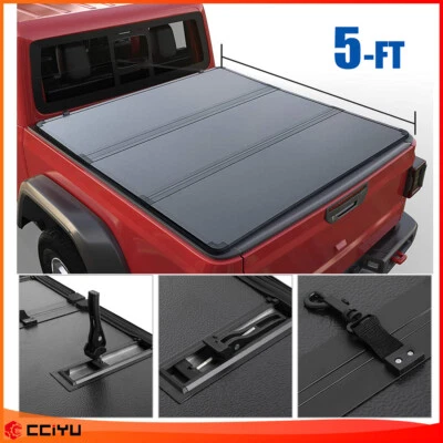 Hard Tri-Fold Truck Bed 5 Ft Tonneau Cover For Nissan Frontier 2005-2025 Foto 1 de 4