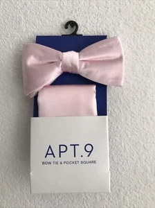 Apt. 9 Men’s Satin Bow Tie And Pocket Square Pink Retails $34 (APO-88-3) - Picture 1 of 4