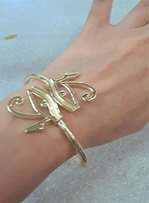 2 金荷鲁斯眼埃及鸟开口手镯手链袖口小饰品嘻哈黄铜 — 第 1/2 张图片