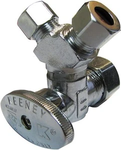 PLUMB PAK PP2903VLF 5/8 x 3/8 x 3/8 válvula de parada de giro cuarto de compresión de 3 vías - Imagen 1 de 1