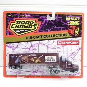 HERSHEY'S KISSES KENWORTH T600A SEMI TRACTOR TRAILER VINTAGE 1994 ROAD CHAMPS HO