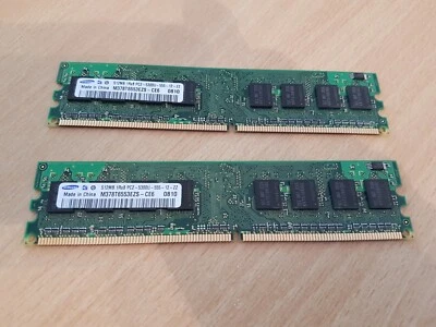Samsung 1GB (2 x 512MB) PC2-4200 533MHz DDR2 Desktop RAM M378T6553EZS-CD5 - Image 1 of 2