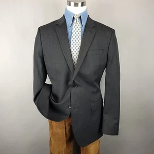 Banana Republic Blazer Men 46L Gray Birdseye Sport Coat 2 Button Tailored Jacket - Picture 1 of 17