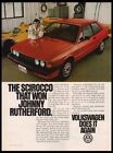 1980 VW Volkswagen Scirocco Johnny Rutherford car  print ad-VTG Man Cave Garage