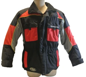 Polaris Snowmobile Quilted Classic Red Black Gray Thermo Jacket Sz Small Vintage - Picture 1 of 11