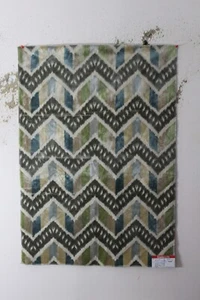 Brunschwig & Fils, Rene Velvet, Chevron, 25" W X 35" L, Color Aqua and Celadon - Picture 1 of 1