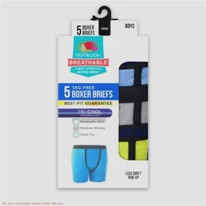 Fruit of The Loom Boys' 5pk Breathable Micro-Mesh Boxer Briefs - Small - Picture 1 of 2