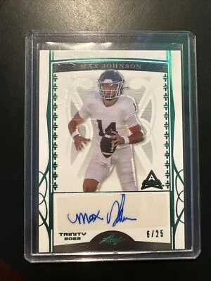 2022 Leaf Trinity Card BA-MJ1 Max Johnson Emerald Auto #6/25 - Image 1 of 2