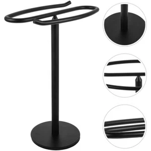 Vertical Towel Rack Dish Holder Standing Hand Towels Black Washcloth - Picture 1 of 12