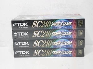 4 Pack TDK SC240 VHS Tapes New and Sealed - Picture 1 of 5