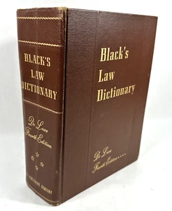 Black's Law Dictionary De Luxe Indexed Tabbed Fourth 4th Edition 1957 - RARE - Picture 1 of 8
