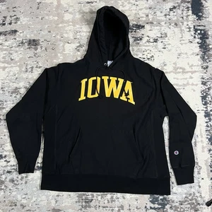 Felpa con cappuccio Champion Reverse Weave Iowa Hawkeyes nera adulto taglia XL NCAA - Foto 1 di 9