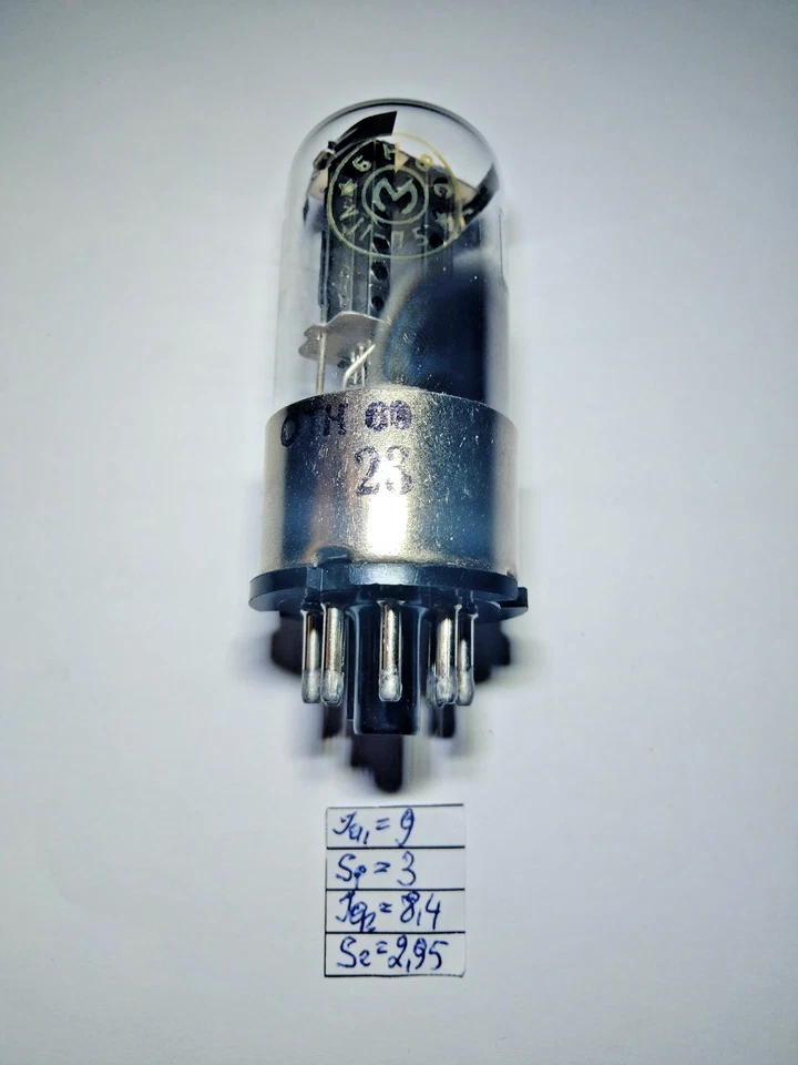 1 pcs NEW 6N8S / 6H8C / 6SN7GT / 1578/ MELZ Metal Base Hole Plate Tube - Image 1 of 4