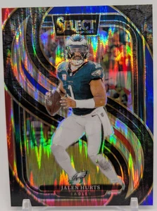 2024 Panini Select Jalen Hurts Premier Level Red Blue Prizm Shock #165 Eagles SP - Picture 1 of 3