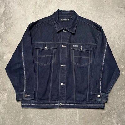 Jaqueta jeans vintage Y2K lavagem escura Pelle Pelle Marc Buchanan tamanho XXL masculina - Imagem 1 de 4