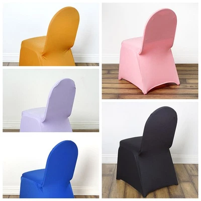 50 piezas CUBIERTAS DE SILLA DE SPANDEX ELÁSTICAS PARA BANQUETES Boda Recepción Evento Decoraciones Foto 1 de 2
