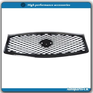 Rejilla superior delantera apta para Infiniti Q50 2014-2017 malla de plástico pintada negra - Imagen 1 de 9