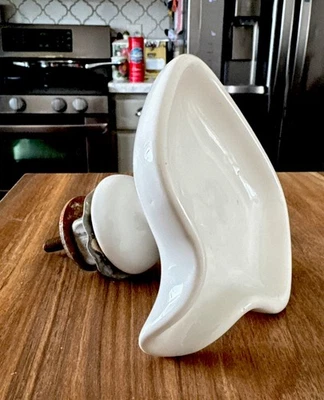 antiguo soporte de jabón auto drenante | soporte de jabón de cubierta de fregadero victoriano art deco de colección Foto 1 de 4