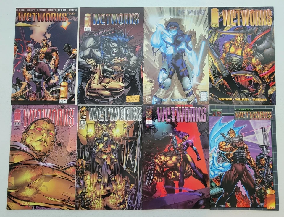 WetWorks Lot (8) #1-7* NM to VF + #1 Sourcebook, Whilce Portacio 1994 HIGH GRADE - Image 1 of 4
