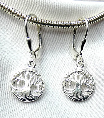 🌳Ohrhänger 925 Silber Klappbrisur  Lebensbaum Symbol Kraft & Harmonie  Neu 🌳 - Bild 1 von 4