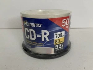 MEMOREX Music CD-R 50 PK pack Spindle 52X 700MB 80min Blank CD BRAND NEW SEALED - Picture 1 of 3