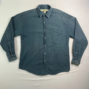 Vtg Anchor Blue WRKR Shirt Men Medium Button Up Workwear Heavyweight Collar LS - Picture 1 of 15