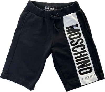 Moschino Kids Size 8 Black Logo-Print Stretch-Cotton Shorts  - Image 1 of 4