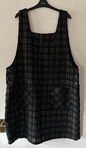 Nutmeg Black and Gold Pinafore Dress Size 20 Lined with Pockets - Picture 1 of 5