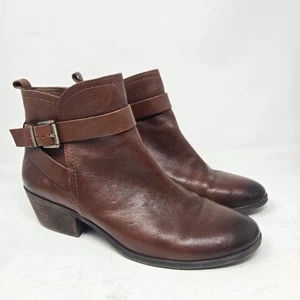 VINCE CAMUTO Booties Women's 10 M VP-Peamer Brown Leather Ankle Boots Shoes - Picture 1 of 14